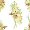 Green orchid seamless vector pattern