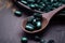 Green Organic Spirulina, Close-up food concept healthy, Generative AI
