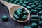 Green Organic Spirulina, Close-up food concept healthy, Generative AI