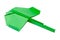 Green origami airplane with tail on the white background