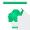 Green origami elephant logo in flat, high-quality