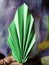 Green origami leaf