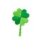 Green origami paper shamrock clover leaf