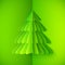 Green origami paper vector Christmas tree