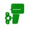 Green Outboard boat motor icon isolated on transparent background. Boat engine.