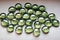 Green oval stones