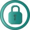 Green padlock vector illustration. security logo