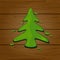 Green painted Christmas tree