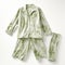 Green Palm Leaf Floral Pajama Set - Tonal And Soft Tonal Range