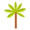 Green palm tree icon isolated