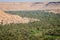 Green palm valley by river Ziz in Morocco in April 2015