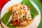Green papaya salad with crab, somtum thai food