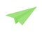 Green paper airplane isometric icon. Creative journey with new project.