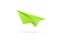 Green paper airplane on a white background. The concept of starting a business, a new beginning, all over again. start ap