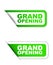 Green paper element sticker grand opening in two variant