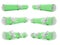 Green paper scrolls tied with handmade cords and knots isolated