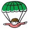 Green parachute, illustration, vector