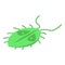 Green parasite icon, isometric style