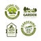 Green park or garden design vector icons