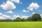 Green park outdoor with blue sky cloud