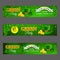 Green Party. Set with banners for celebration St. Patrick\'s Day