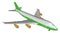 Green passenger plane, illustration, vector