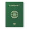 Green passport isolated on white. International identification document for travel. Vector illustration.