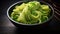 Green Pasta In Circular Frame Focus Stacking Noodles Close-up