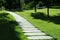 Green path in the forest