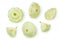 Green pattypan squash isolated on white background. Top view with clipping path