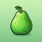 Green Pear Pixel Art: 8-bit Style Game Item