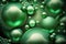 Green pearl background. Color bubbles. Pearl background. Generative ai