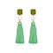 Green Pearl Earings Fashion Style Item Illustration