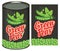 Green peas label and tin can with this label