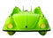 Green pedalo car isolated