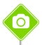 Green pemissive traffic sign with camera icon