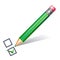 Green pencil with checklist