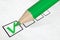 Green pencil marking check box