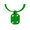 Green Pendant on necklace icon isolated on transparent background.