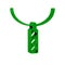 Green Pendant on necklace icon isolated on transparent background.