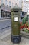 Green Penfold pillar box in Windsor on the corner of High Street and Church Lane