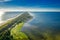 Green peninsula Hel on Baltic Sea, aerial view