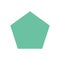 Green pentagon basic simple shapes isolated on white background, geometric pentagon icon, 2d shape symbol pentagon