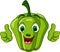 Green Pepper Character giving thumbs up