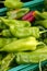 Green pepper texture in the marketplace