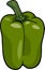Green pepper vegetable cartoon illustration