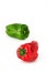 Green pepper on white background