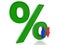 Green percentage sign with two arrows