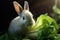 Green pet bunny easter young nature animal grass mammal small rabbit cute