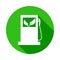 green petrol filling machine icon in Badge style with shadow